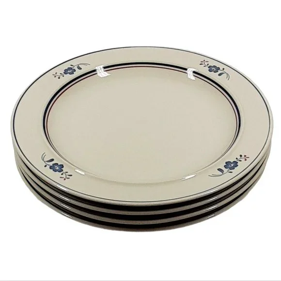 Stockholm Red Blue Floral Dinner Plate Vintage Patriotic Stoneware Dinnerware - Picture 7 of 8